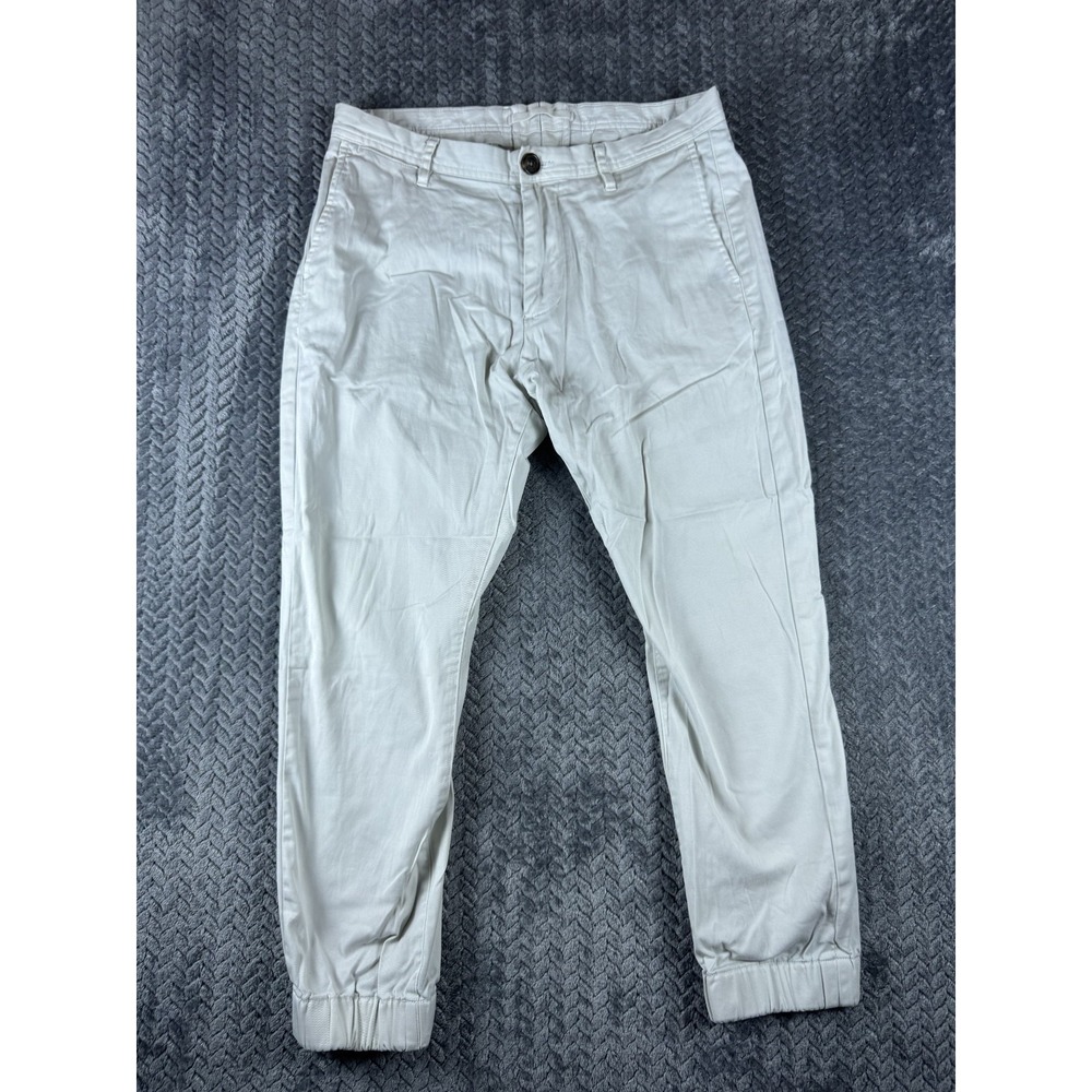 Proper Cloth Jogger Pants Womens 8 White Pockets Stretch Cropped Mid Rise Casual